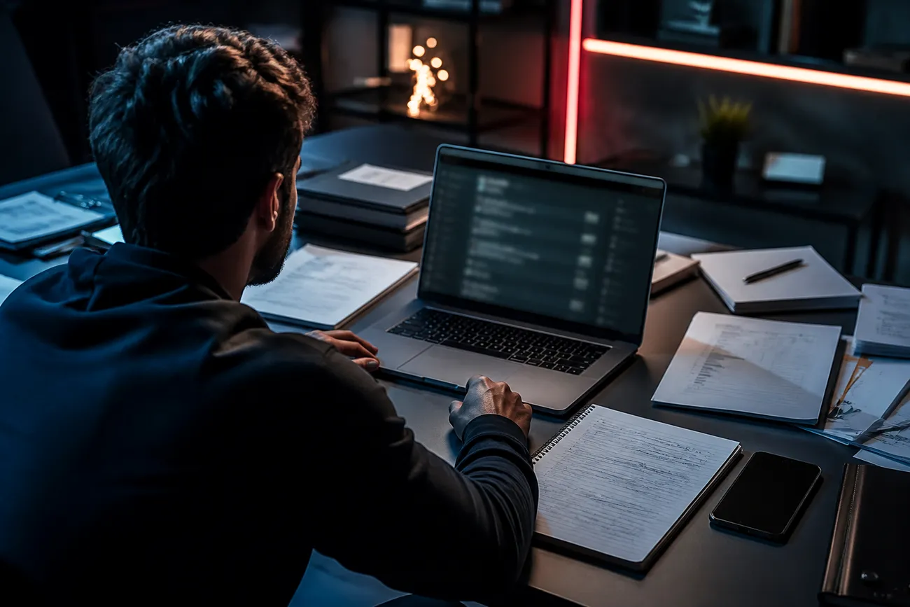 small business owner researching deep web security