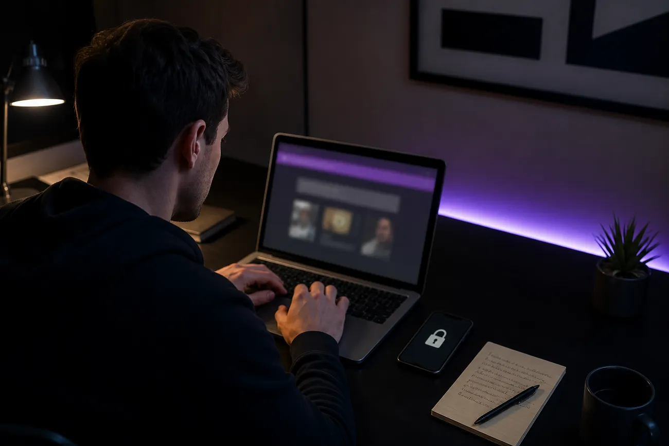 user exploring Onion.ly links in an office